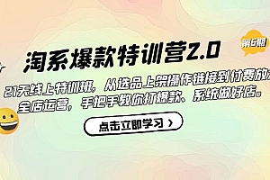 【副业项目7410期】淘系爆款特训营2.0【第六期】从选品上架到付费放大 全店运营 打爆款 做好店