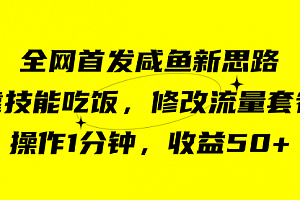 【副业项目7720期】咸鱼冷门新玩法,靠“技能吃饭”,修改流量套餐,操作1分钟,收益50+
