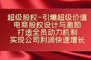 【副业项目7723期】超级股权-引爆超级价值:电商股权设计与激励:打造全员动力机制
