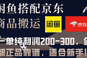 【副业项目8156期】闲鱼搭配京东备份库搬运,一单纯利润200-300,全部正品靠谱,适合新手