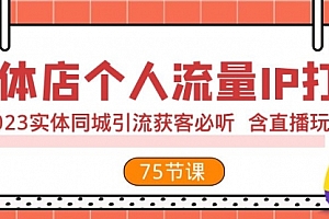 【副业项目8186期】实体店个人流量IP打造 2023实体同城引流获客必听 含直播玩法(75节完整版)