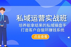 【副业项目8237期】私域运营实战班,培养能拿结果的私域操盘手,打造客户自循环赚钱系统