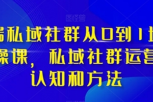 【副业项目8276期】高端 私域社群从0到1增长实战课,私域社群运营的认知和方法(37节课)