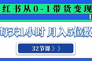 【副业项目8315期】小红书 0-1带货变现营,每天1小时,轻松月入5位数(32节课)