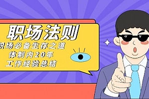 【副业8695期】《职场 法则》职场必备生存之道,体制内20年 工作经验总结(17节课)