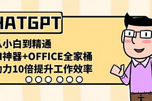 【副业8716期】CHATGPT-从小白到精通,AI神器+OFFICE全家桶,助力10倍提升工作效率