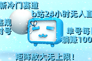 【副业8841期】最新冷门赛道,b站24小时无人直播 0违规0封号,单号每日躺赚100+