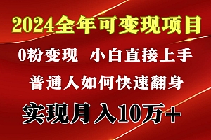 2024 全年可变现项目,一天的收益至少2000+,上手非常快,无门槛