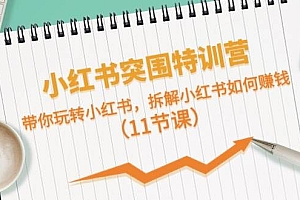 小红书突围特训营,带你玩转小红书,拆解小红书如何赚钱(11节课)
