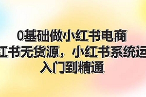0基础做小红书电商,小红书无货源,小红书系统运营,入门到精通 (70节)
