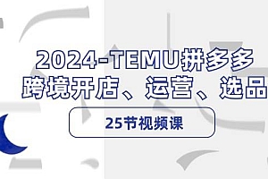2024-TEMU拼多多·跨境开店、运营、选品(25节视频课)