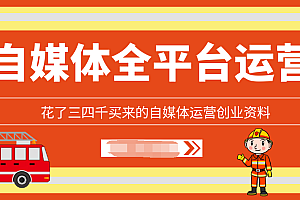 【副业项目2067期】花了三四千买来的自媒体运营创业资料