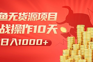 【副业项目2372期】闲鱼无货源项目:实战操作10天做到日入1000+新手老手也可以做!