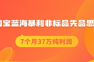 【副业项目2487期】淘宝蓝海暴利非标品先品思路,7个月37万纯利润,压箱干货分享!