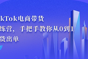 【副业项目2642期】TikTok电商带货训练营,手把手教你从0到1带货出单
