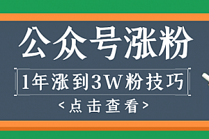 【副业项目2694期】做1年公众号,涨到3万粉丝的全过程解析