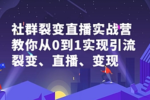 【副业项目2786期】社群电商·社群裂变直播实战营,教你从0到1实现引流、裂变、直播、变现