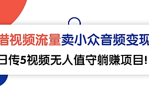 【副业项目3038期】借视频流量,卖小众音频变现,日传5视频无人值守