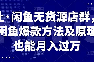 【副业项目3040期】闲鱼无货源店群,掌握闲鱼爆款方法快速出单,轻松月入10000+